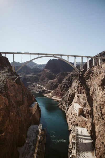 a bridge over a large body of water