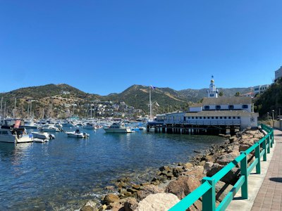 a harbor filled with lots of boats on a sunny day