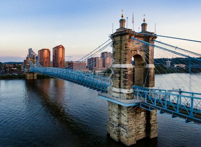 brown and blue concrete bridge