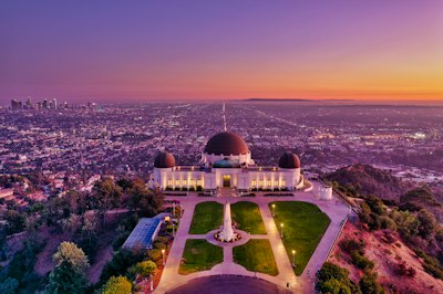 aerial view of white and brown dome concrete building