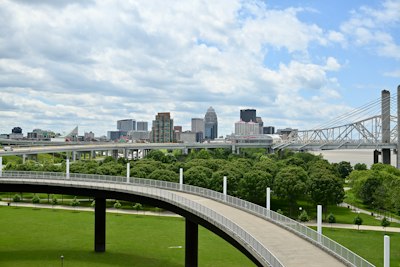 Downtown skyline and bridge view