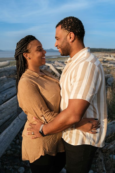 a man and a woman standing next to each other