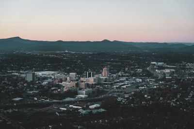 top view of cityscape under gray sky