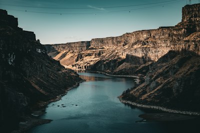 a large body of water surrounded by mountains