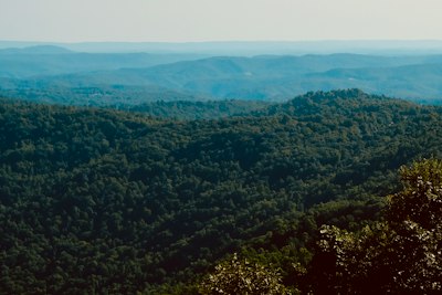 a view of the mountains from a high point of view